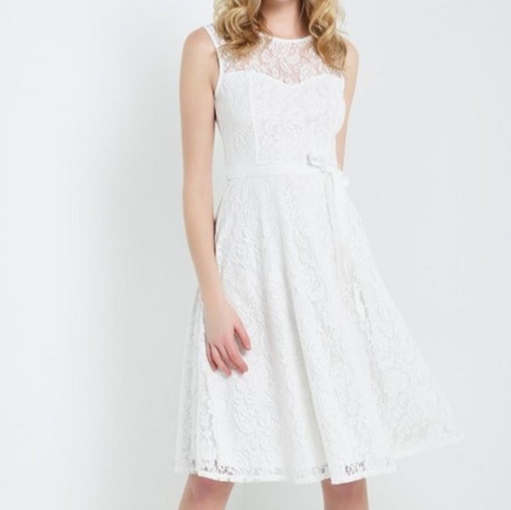 White lace dress gown